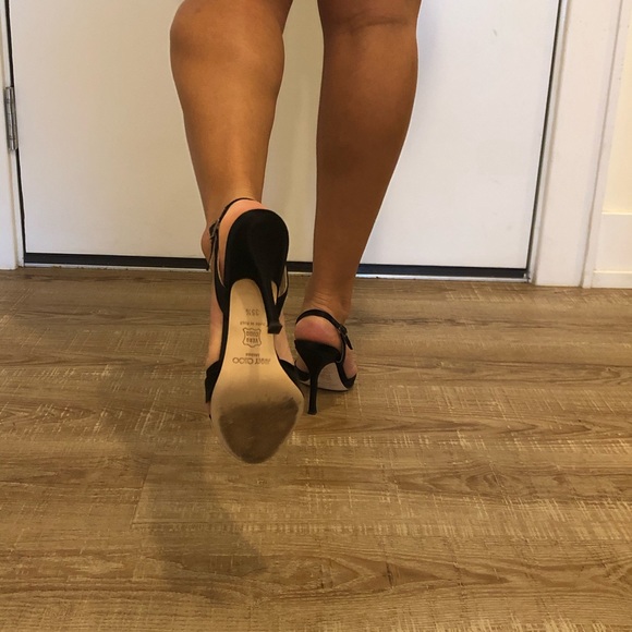 Jimmy Choo Black Silk Satin Sandal Slingback - Picture 13 of 13